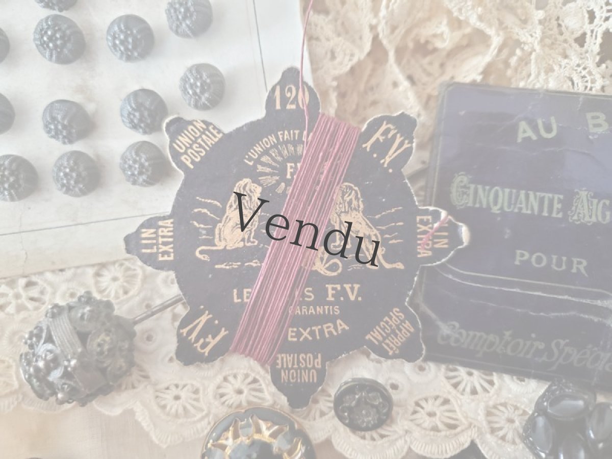 画像4: フランスアンティーク　リネン糸巻き 120 LES FIL F.V. (4)