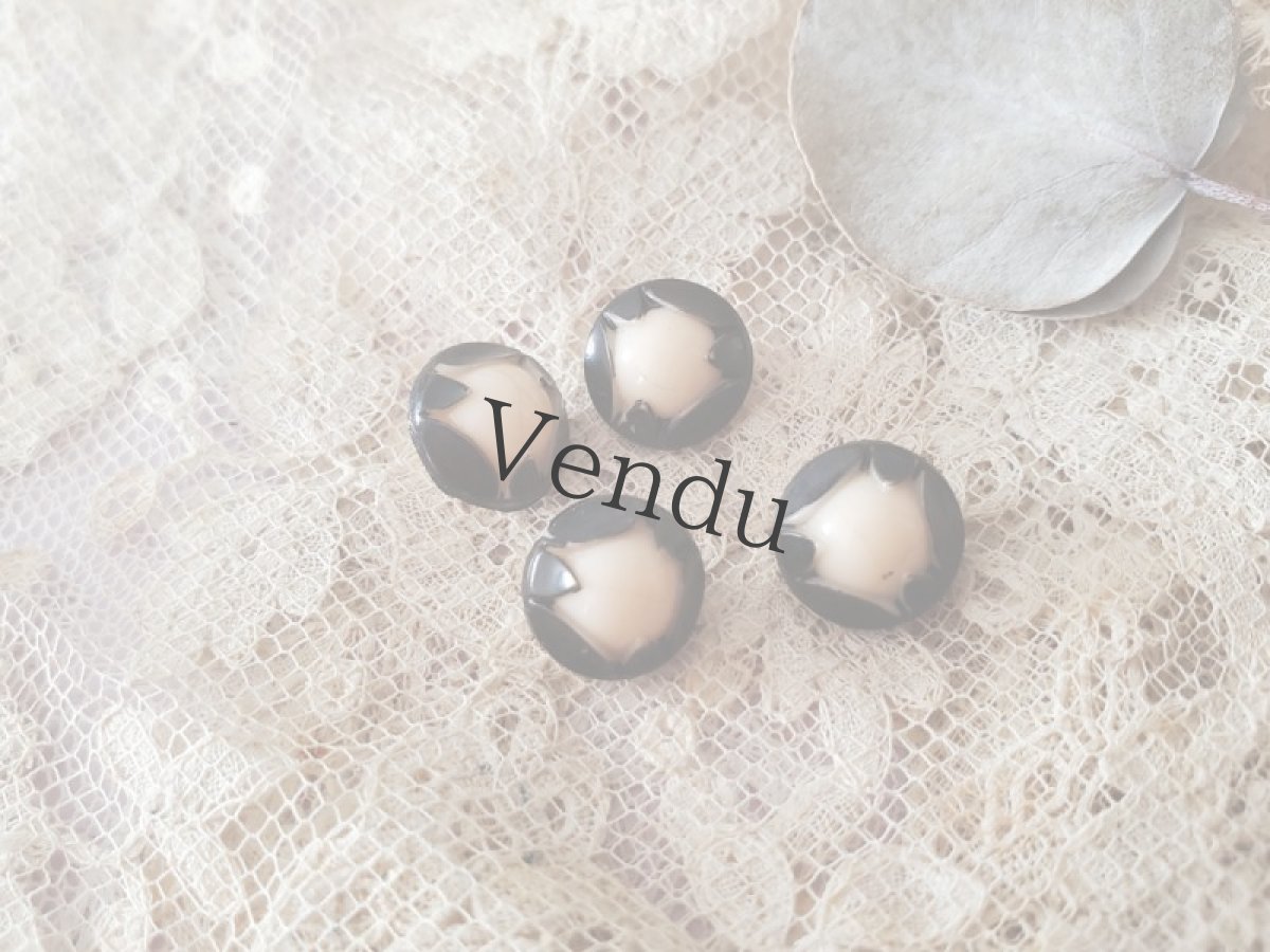 画像5: フランスアンティーク　極小ガラスボタン モノクローム 9mm (5)