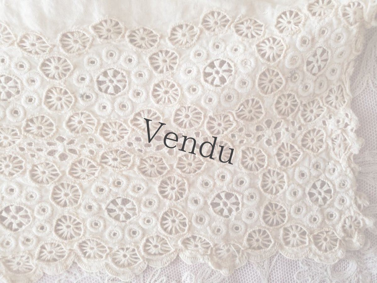 画像3: フランスアンティーク　カットワーク刺繍 幅広スカラップレース44cm (3)