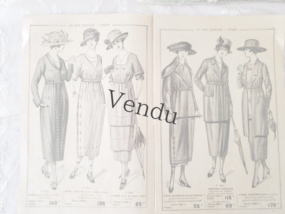 画像2: フランス 1919年 Au Bon Marché Paris ミニカタログ SOLDES Juin (2)