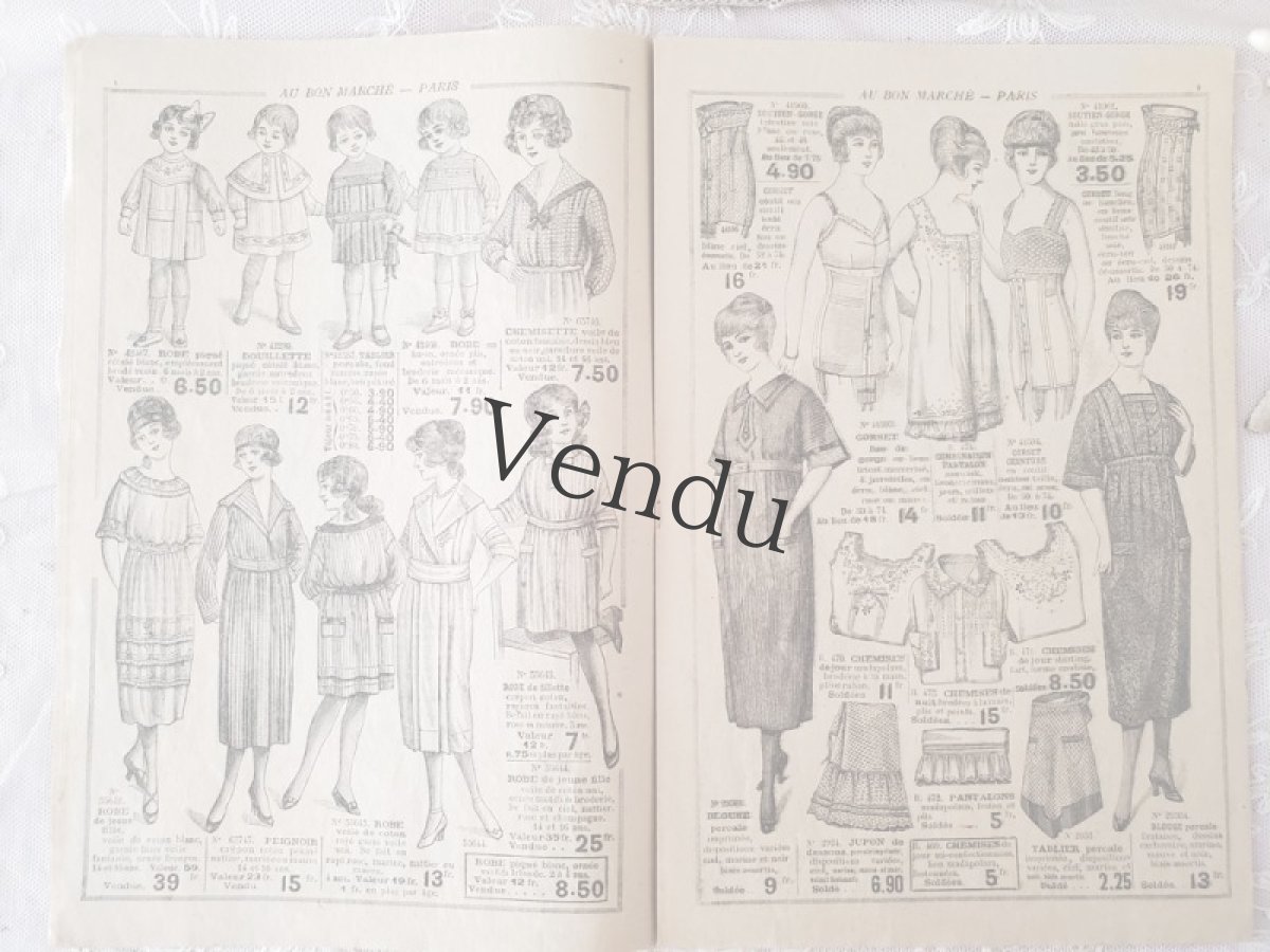 画像4: フランス 1919年 Au Bon Marché Paris ミニカタログ SOLDES Juin (4)
