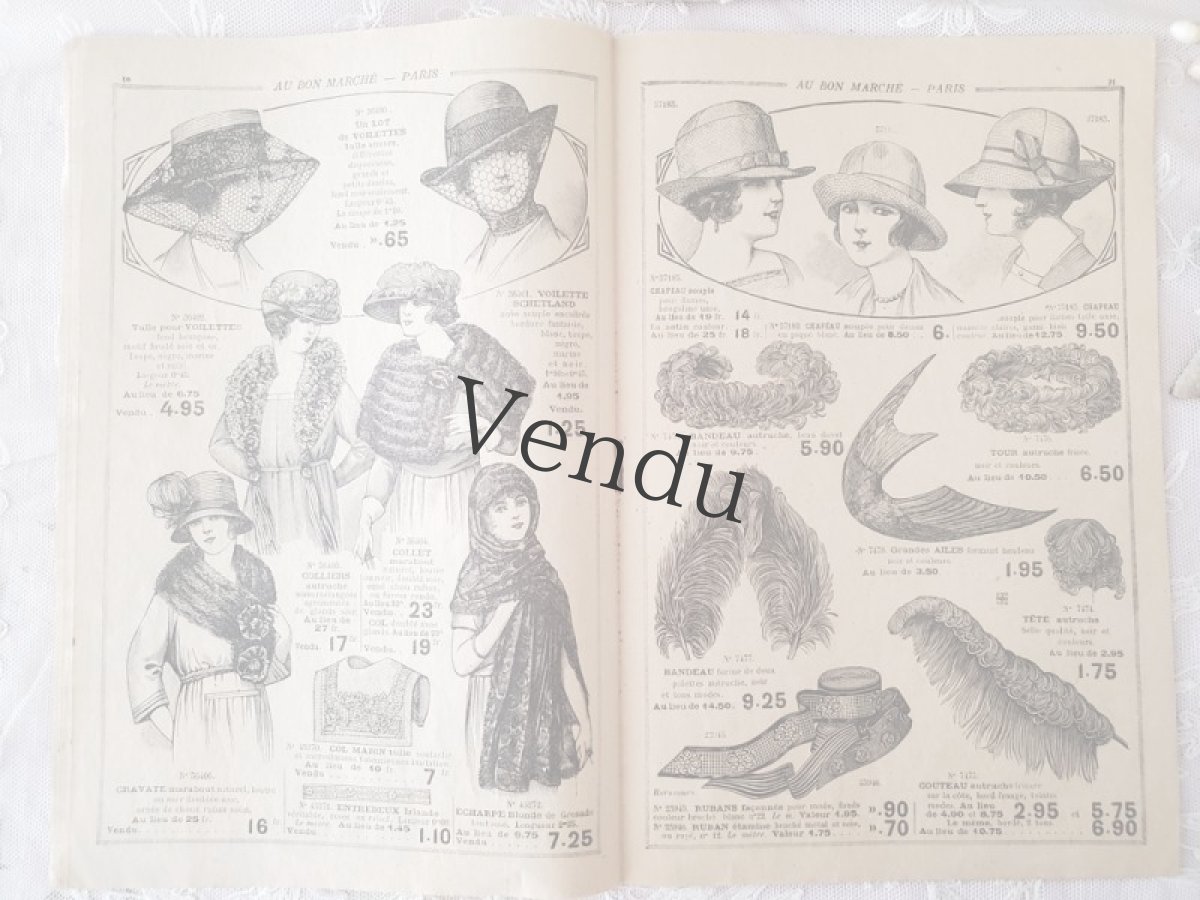 画像5: フランス 1919年 Au Bon Marché Paris ミニカタログ SOLDES Juin (5)