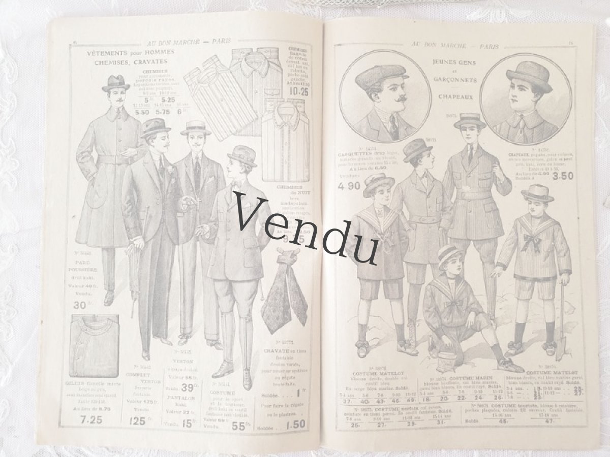 画像7: フランス 1919年 Au Bon Marché Paris ミニカタログ SOLDES Juin (7)