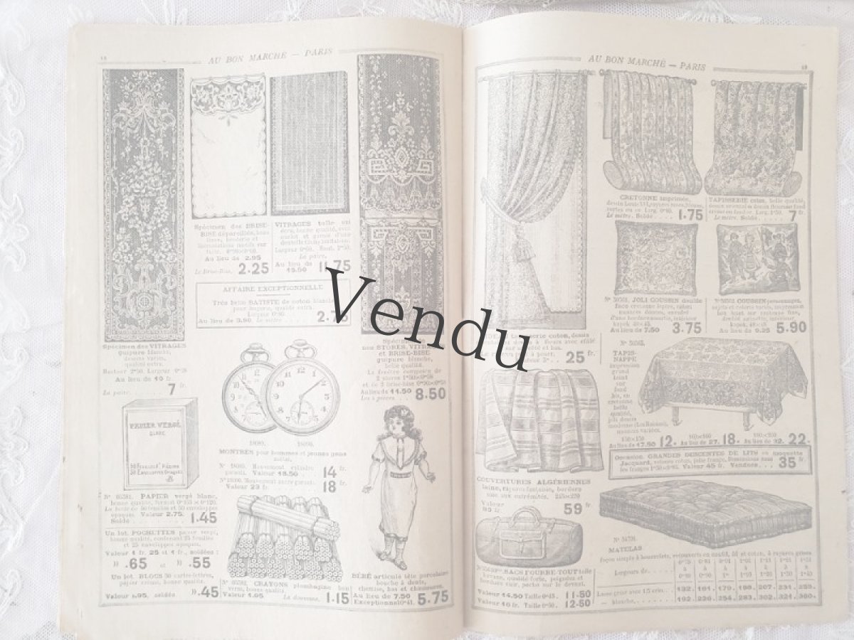 画像8: フランス 1919年 Au Bon Marché Paris ミニカタログ SOLDES Juin (8)