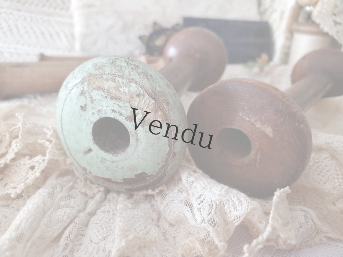 画像8: フランスアンティーク　木製糸巻き5本セット (8)