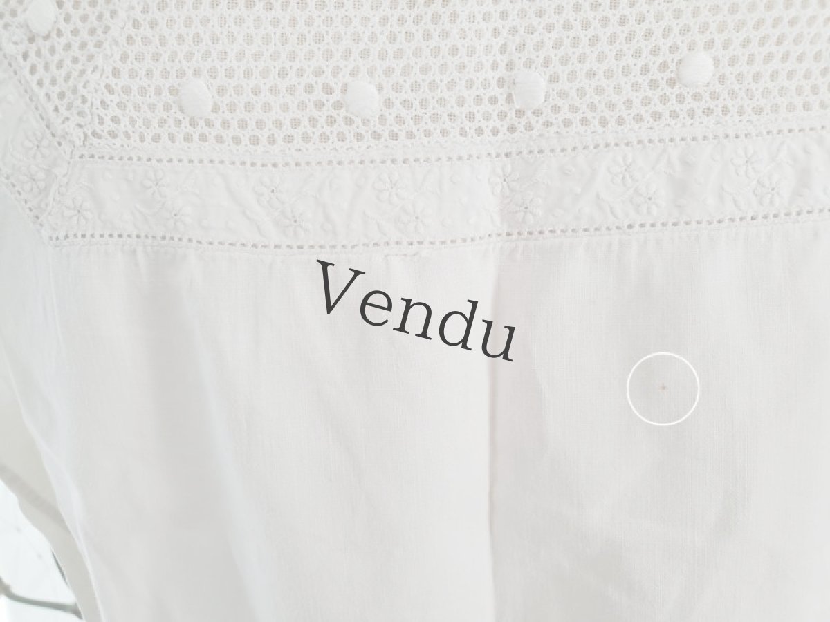 画像13: フランスアンティーク　コットンブラウス ノースリーブ (13)