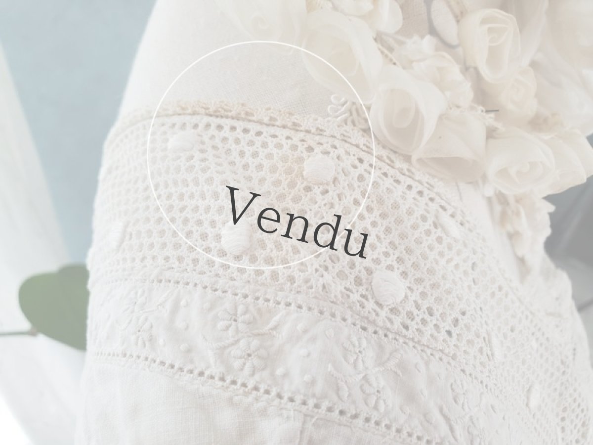 画像11: フランスアンティーク　コットンブラウス ノースリーブ (11)