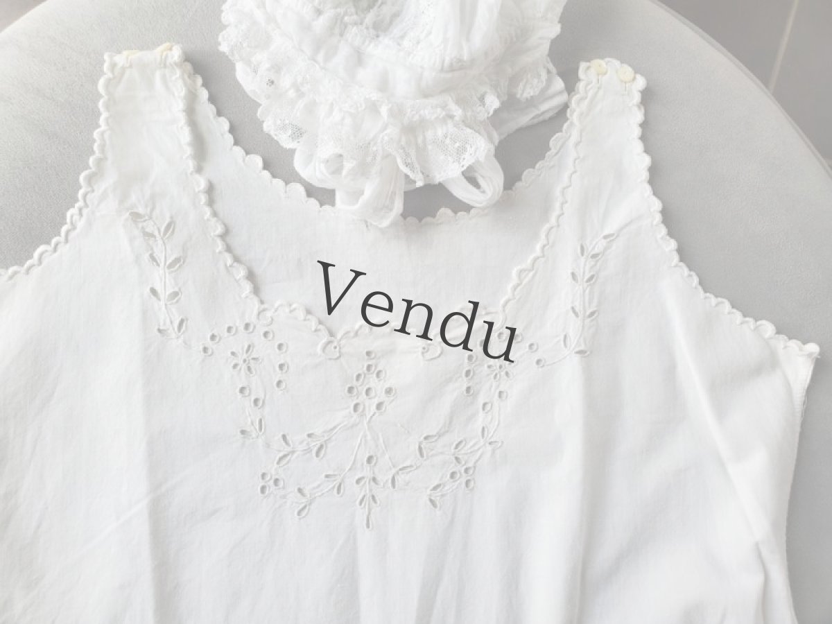 画像9: フランスアンティーク　コットンワンピース (9)