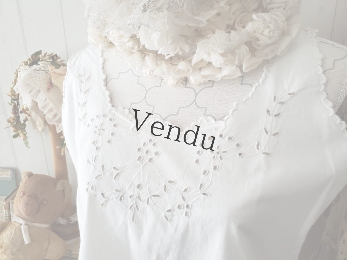 画像2: フランスアンティーク　コットンワンピース (2)