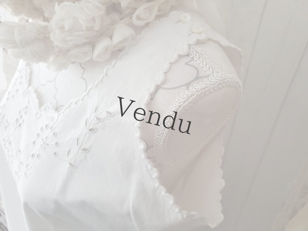 画像5: フランスアンティーク　コットンワンピース (5)