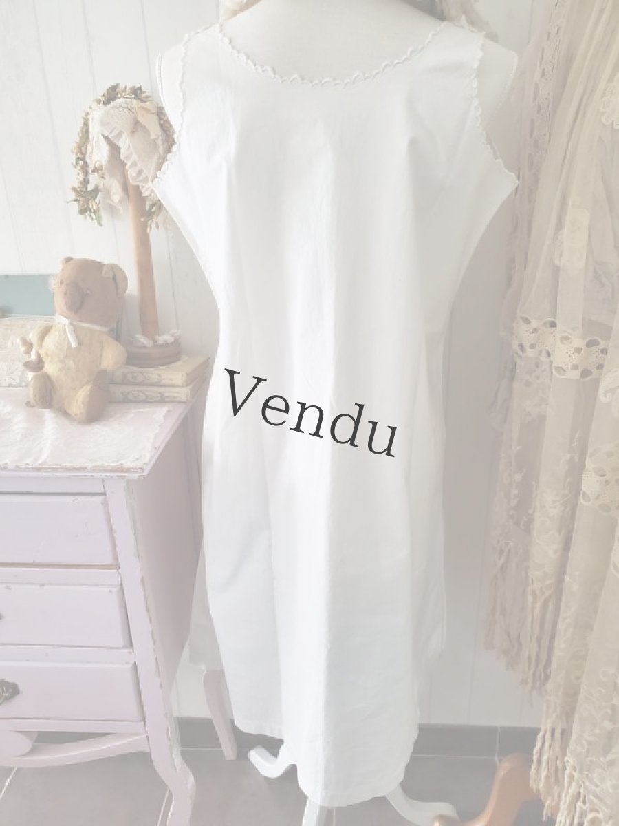 画像7: フランスアンティーク　コットンワンピース (7)