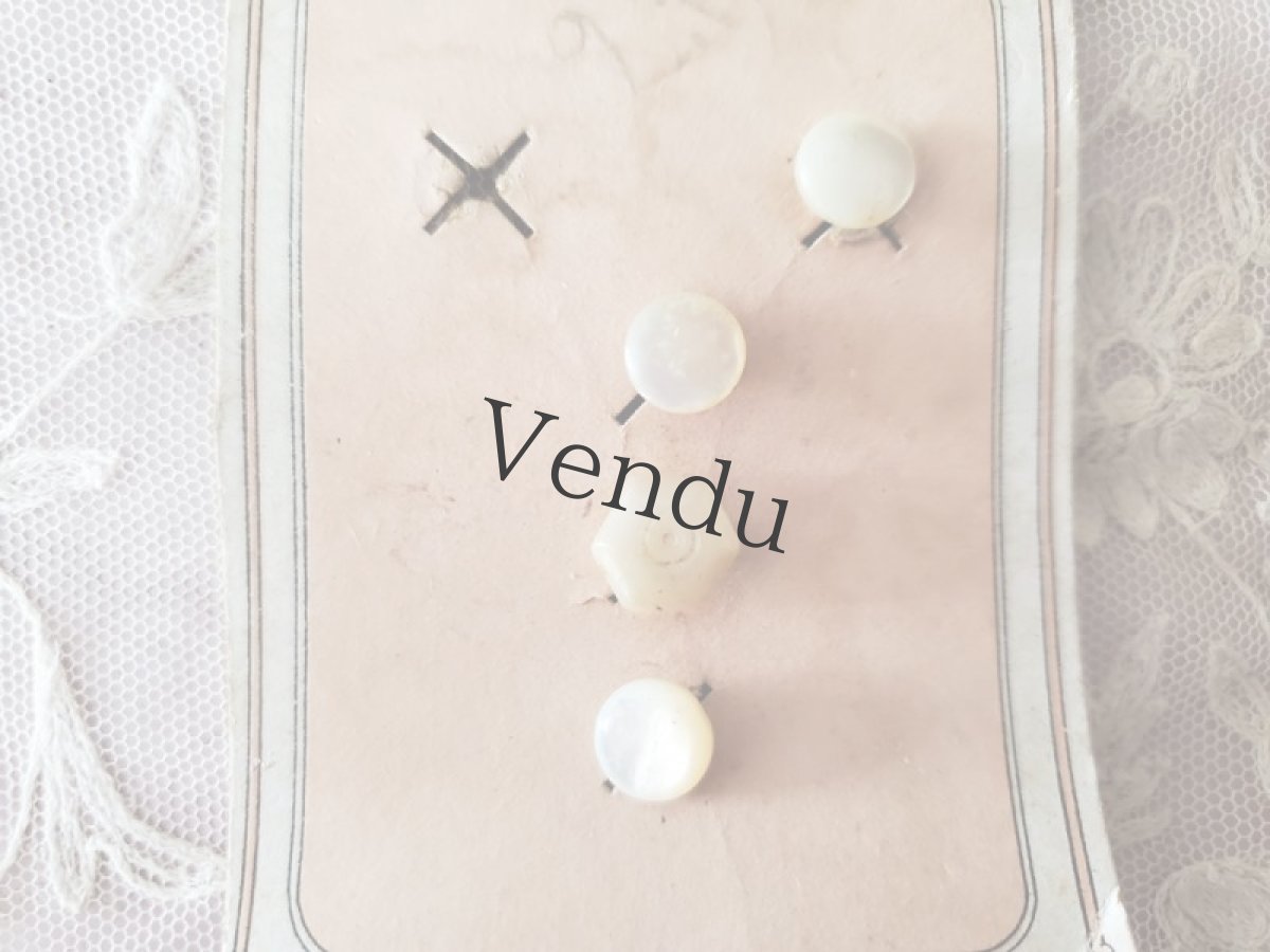 画像2: フランスアンティーク　貝カフスボタン シート 9-11mm (2)