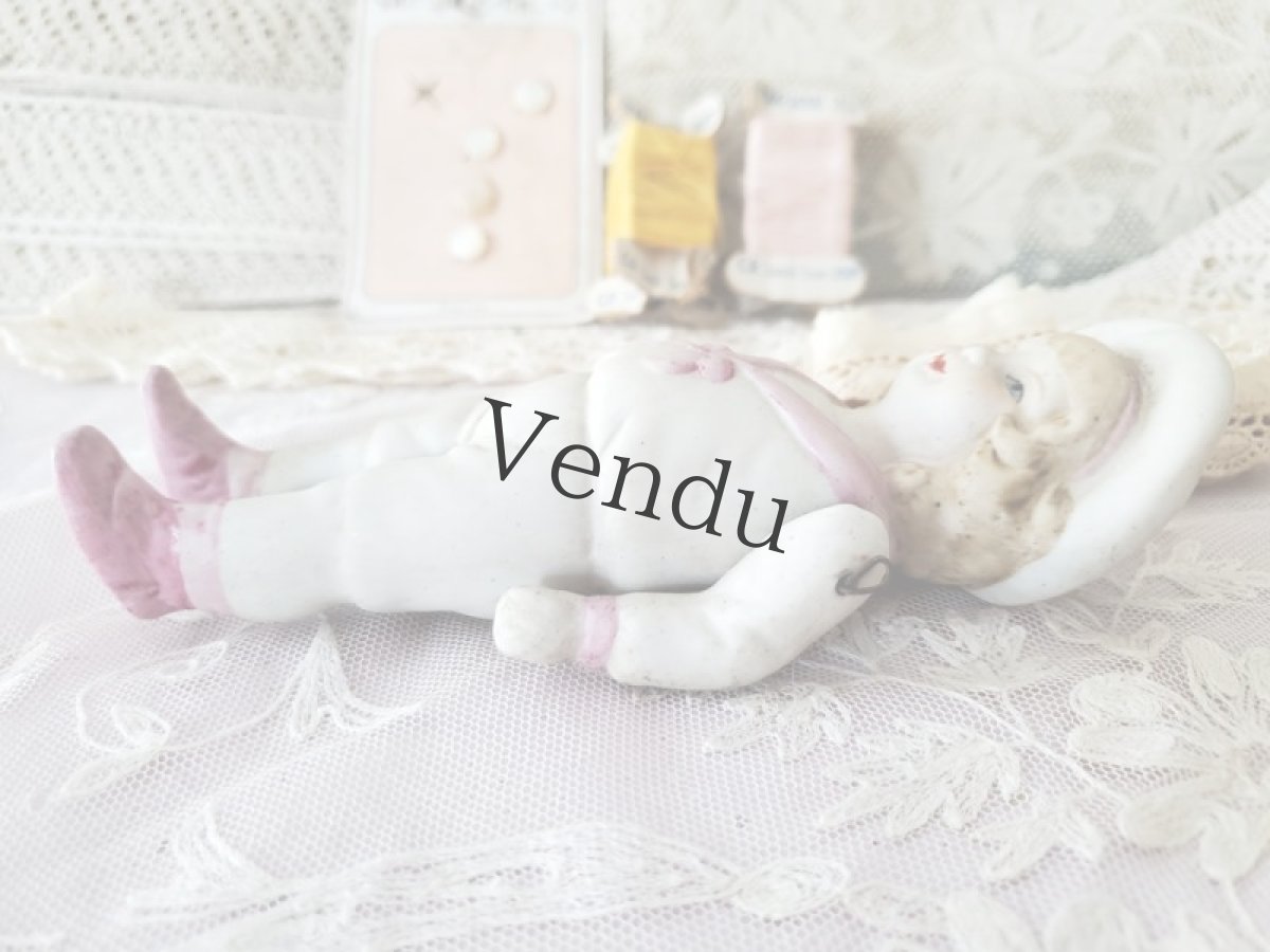 画像6: ドイツ 1910-1920年  ピンクセーラー服のビスクドール (6)