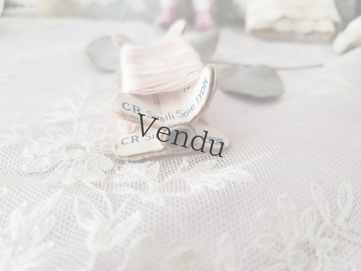 画像6: フランスアンティーク　立体シルク風糸巻き C.R.Simili Soie LYON ニュアンスピンク (6)