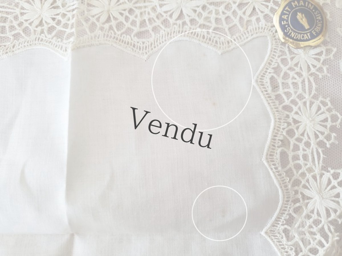 画像8: フランスヴィンテージ　ルピュイハンドメイドレース　ハンカチ (8)