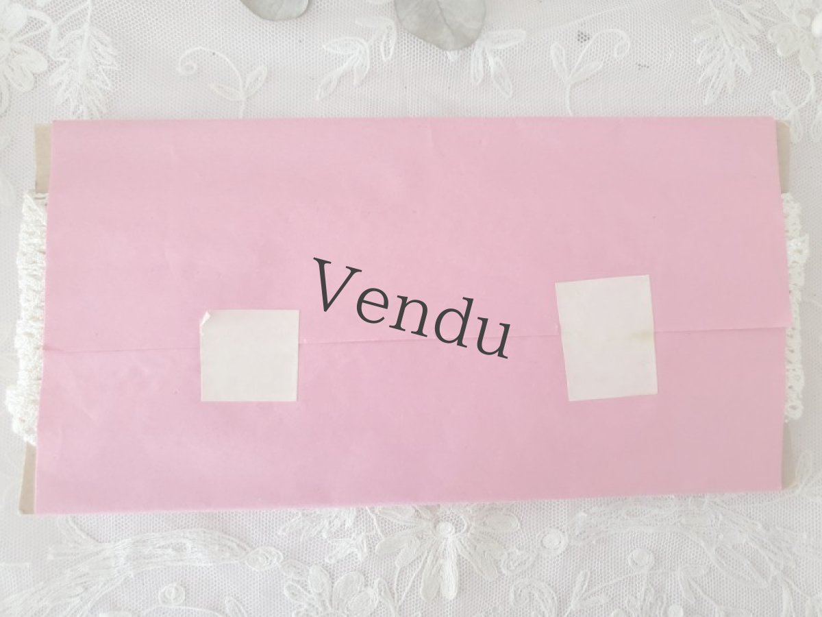 画像5: フランスヴィンテージ　ピンクのラベル付きレースブレード 25m (5)