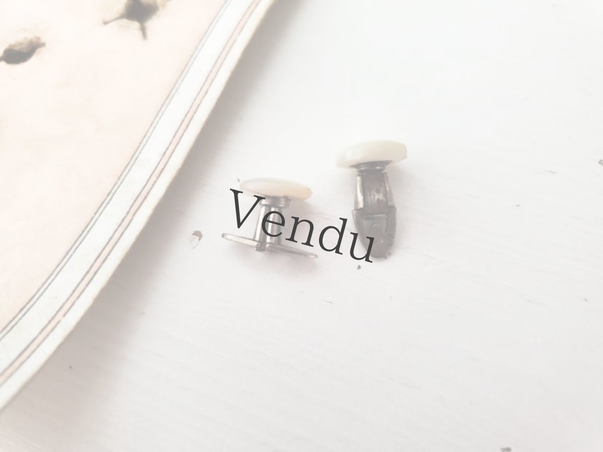 画像5: フランスアンティーク　貝カフスボタン シート 9-11mm (5)