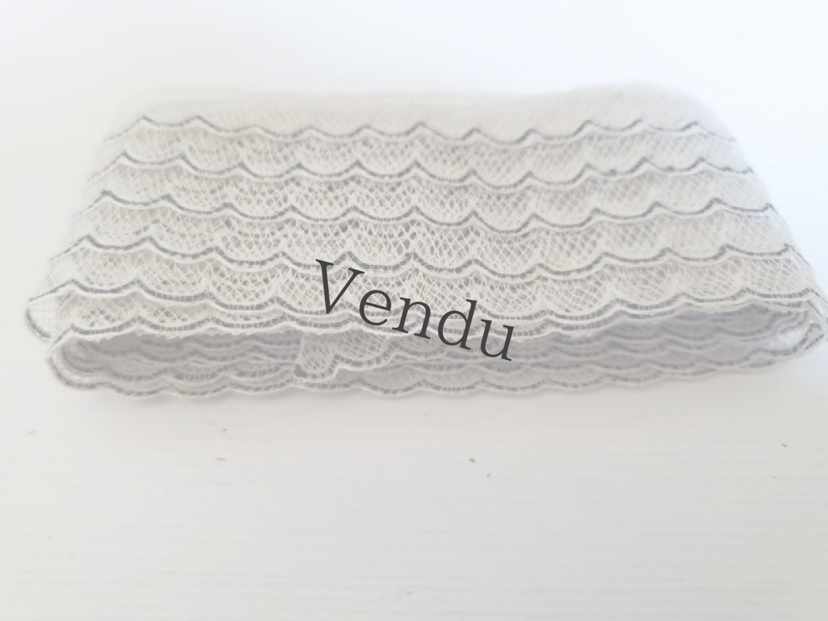 画像4: フランスヴィンテージ　波なみレースブレード 151cm (4)