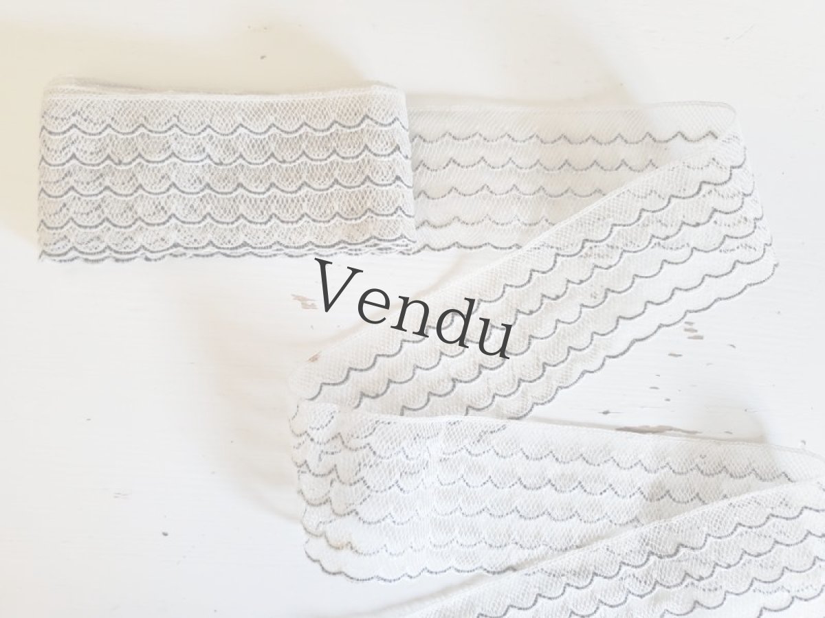 画像2: フランスヴィンテージ　波なみレースブレード 151cm (2)