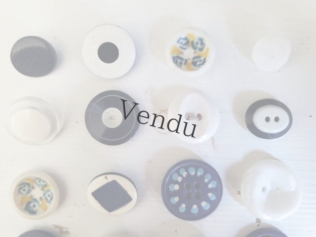 画像3: フランスヴィンテージ　ブルーマリンボタンアソート 16種 (3)