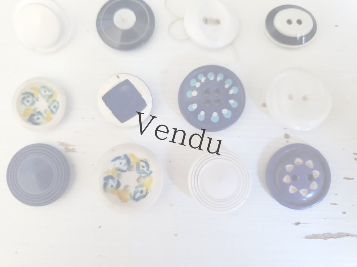 画像4: フランスヴィンテージ　ブルーマリンボタンアソート 16種 (4)