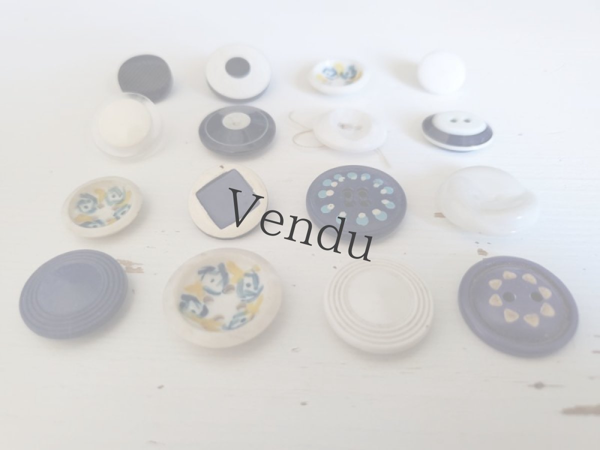 画像5: フランスヴィンテージ　ブルーマリンボタンアソート 16種 (5)