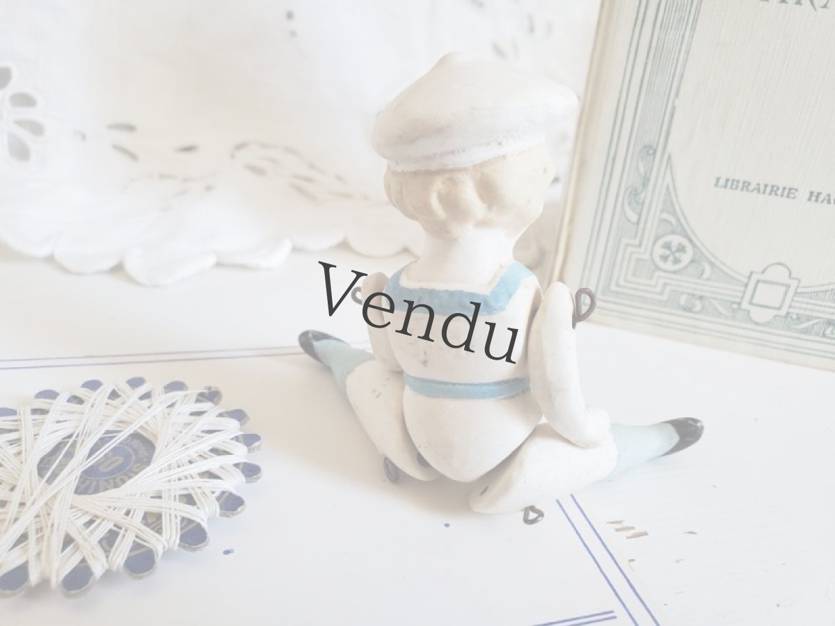 画像3: フランス蚤の市　ビスクドール（ドイツ）とマリンボタンシート (3)