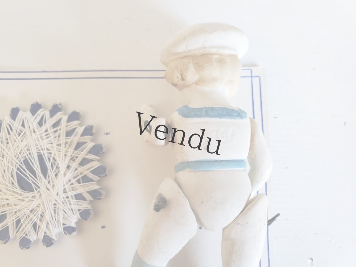 画像8: フランス蚤の市　ビスクドール（ドイツ）とマリンボタンシート (8)