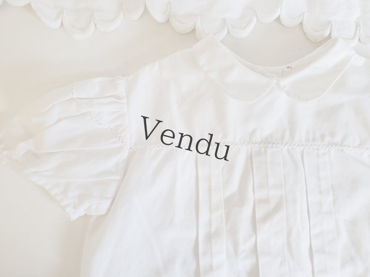 画像2: フランスヴィンテージ　ちいさなコットンブラウス (2)