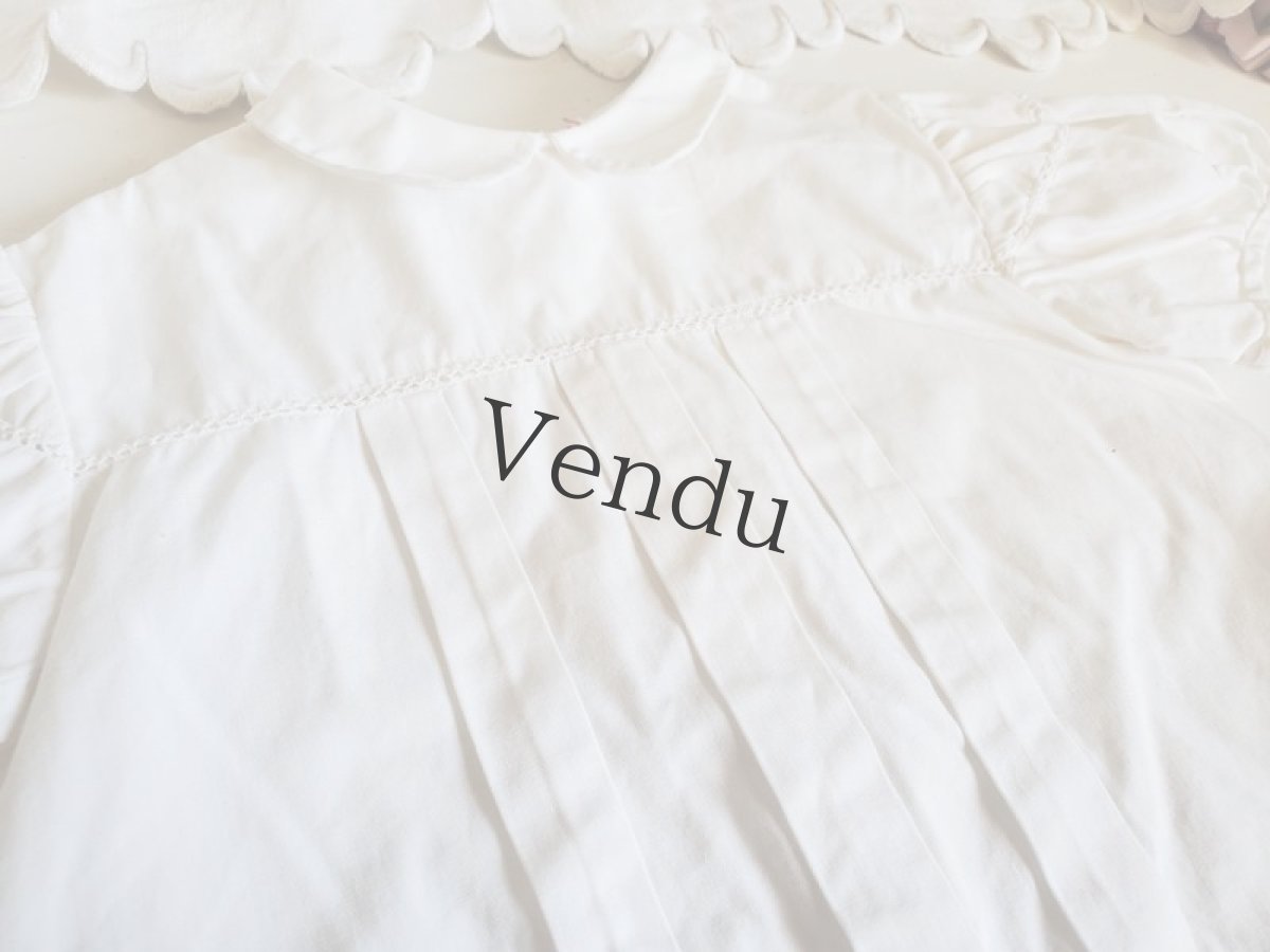 画像4: フランスヴィンテージ　ちいさなコットンブラウス (4)