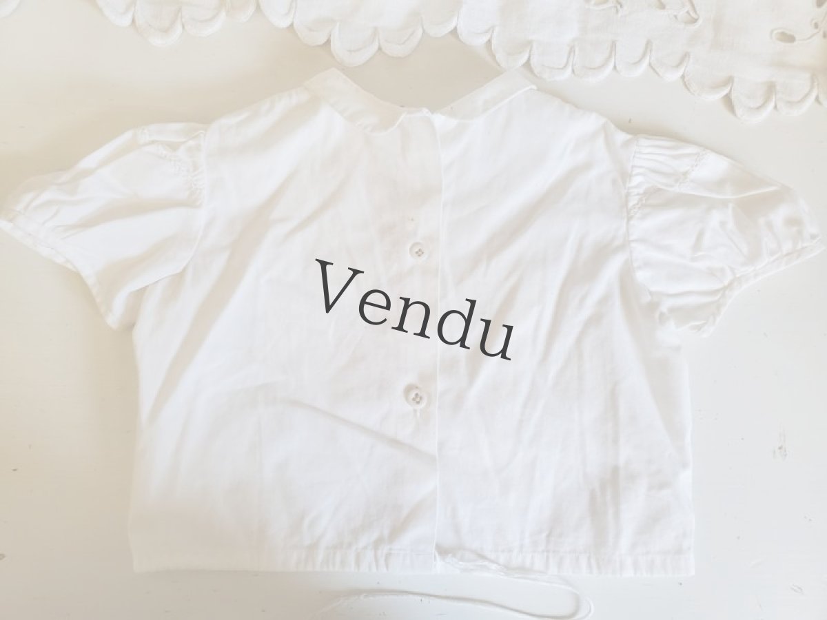 画像5: フランスヴィンテージ　ちいさなコットンブラウス (5)