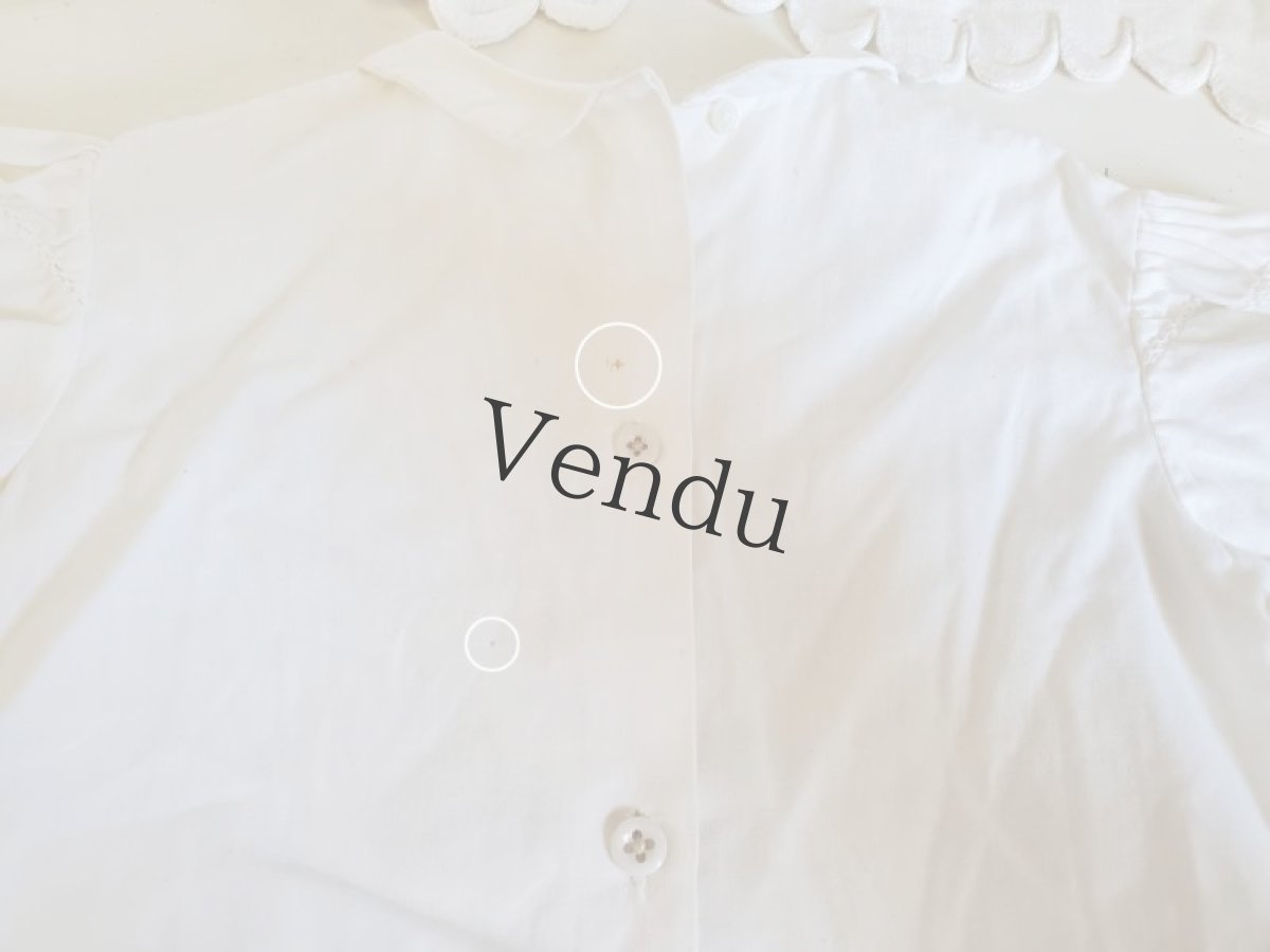 画像6: フランスヴィンテージ　ちいさなコットンブラウス (6)