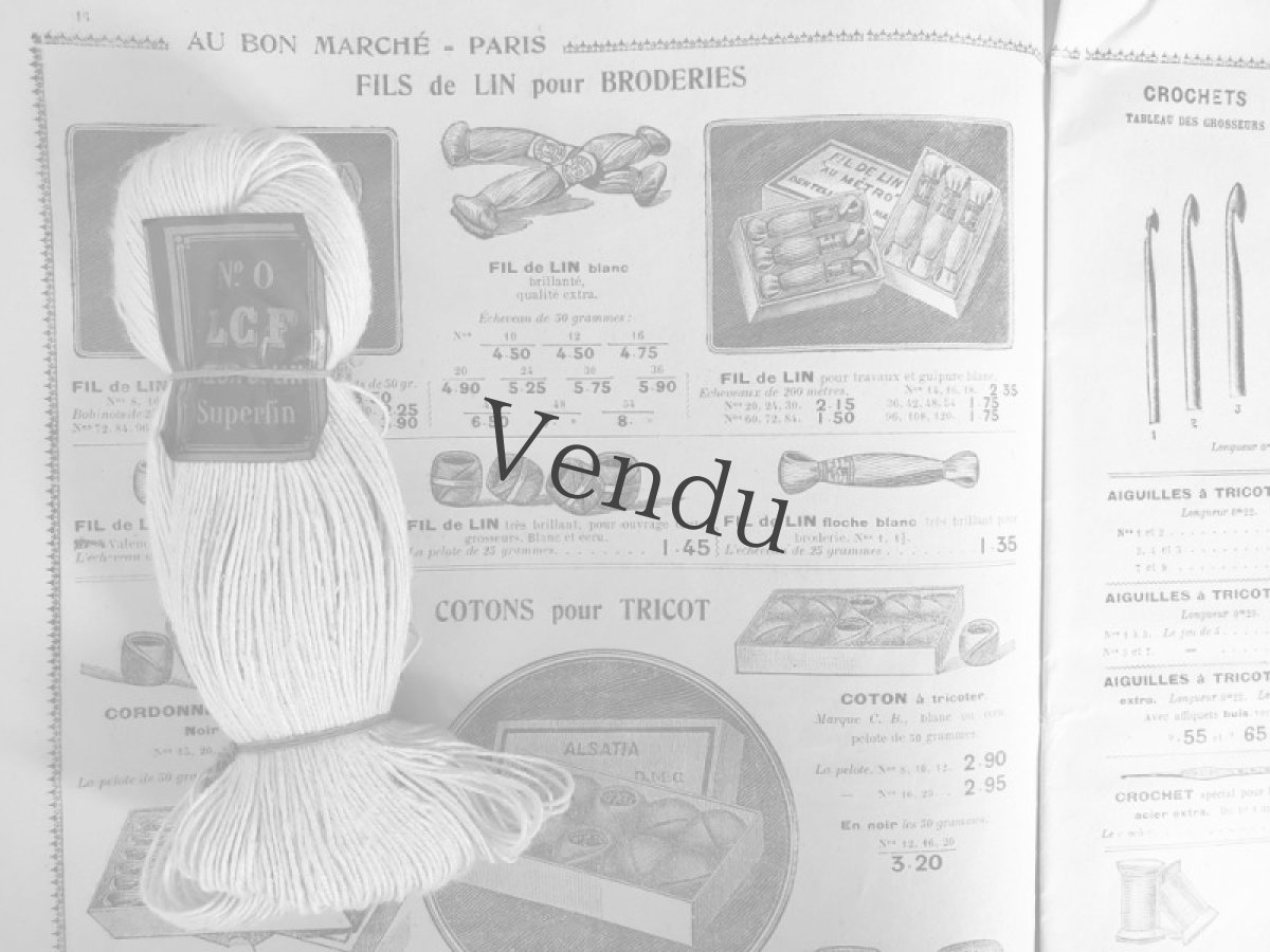 画像7: フランス 1900年代 リネン糸たば Fil Cœur de Lin LCF No.0  (7)