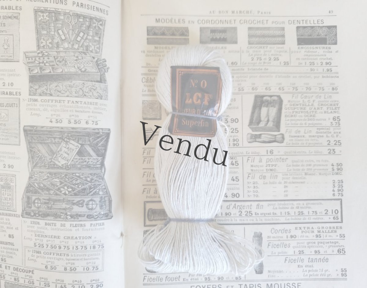 画像2: フランス 1900年代 リネン糸たば Fil Cœur de Lin LCF No.0  (2)