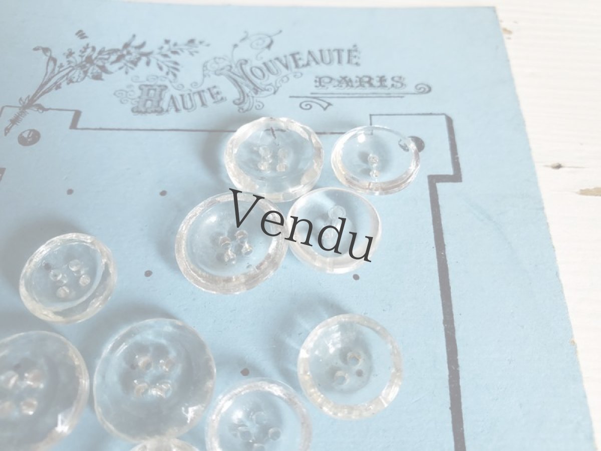 画像3: フランスアンティーク　キラキラ○ガラスボタン13個セット＋シート (3)