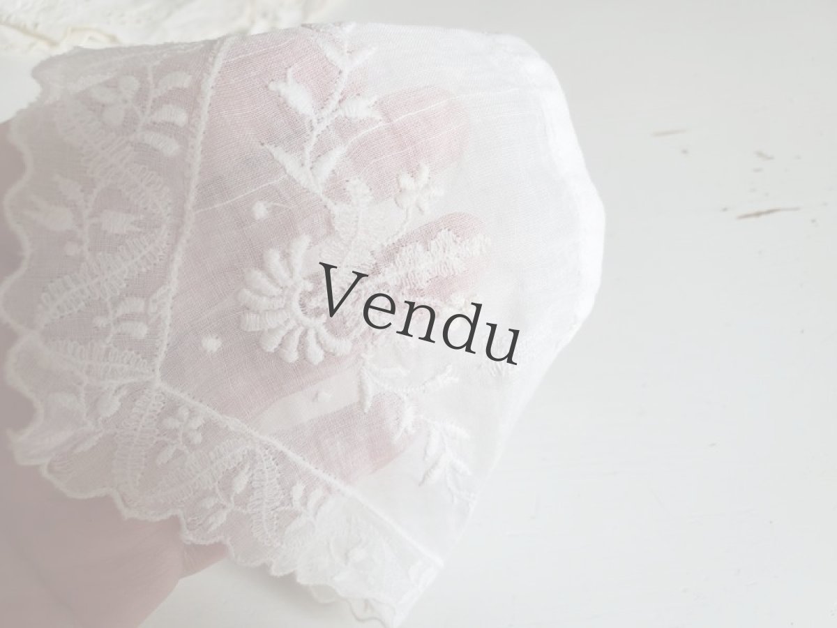 画像5: フランスアンティーク　刺繍つけ襟 ２つセット (5)