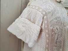 画像5: フランスアンティーク　白糸刺繍ベビードレス (5)