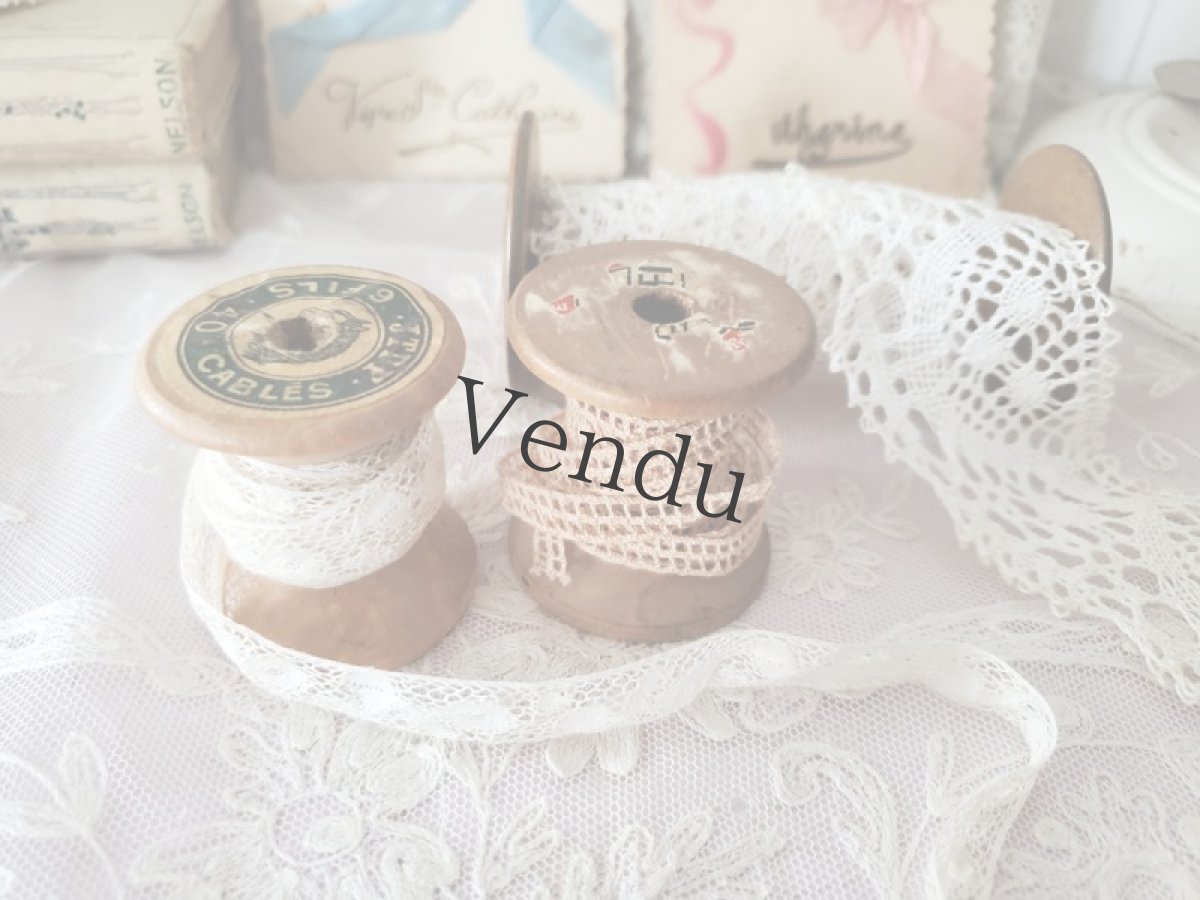 画像9: フランス蚤の市　糸巻きレースセット (9)