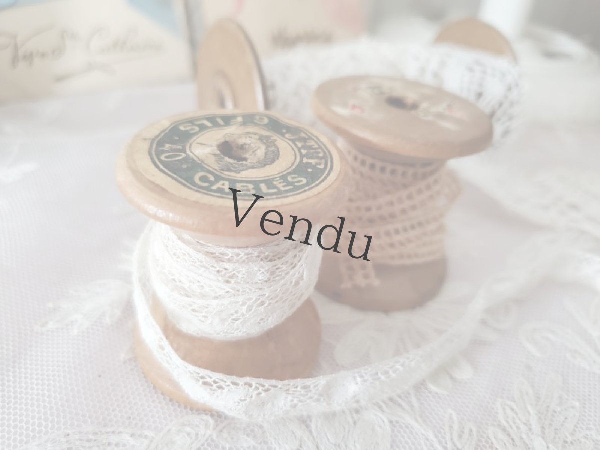 画像3: フランス蚤の市　糸巻きレースセット (3)