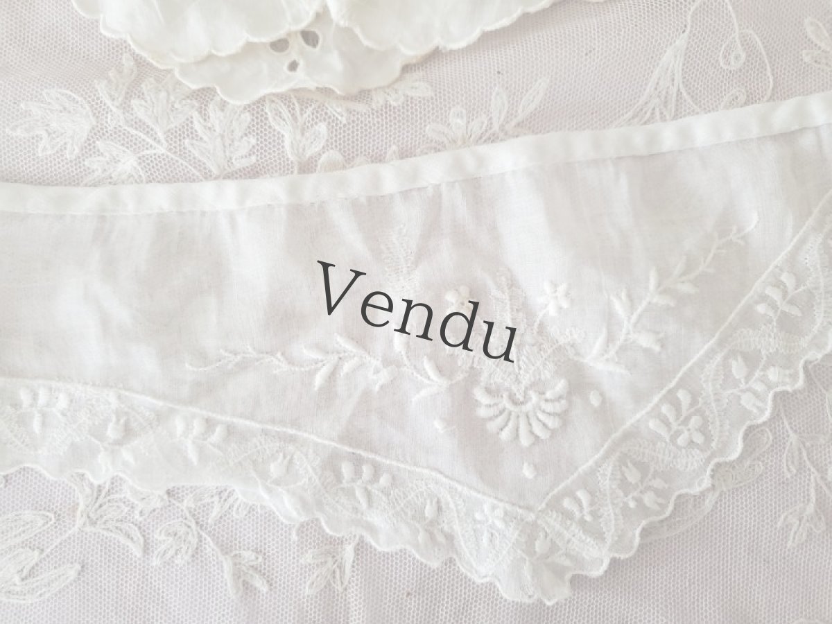 画像3: フランスアンティーク　刺繍つけ襟 ２つセット (3)