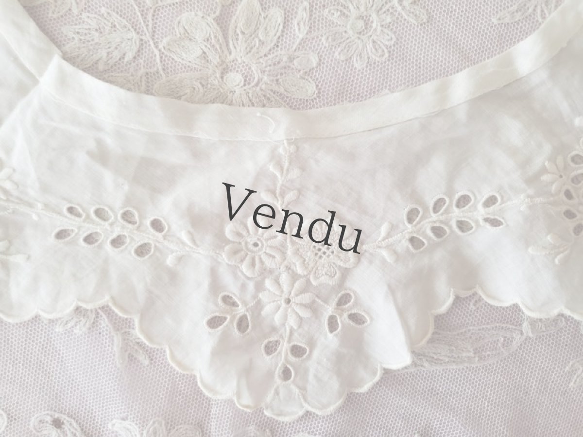 画像8: フランスアンティーク　刺繍つけ襟 ２つセット (8)