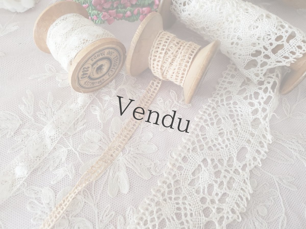 画像2: フランス蚤の市　糸巻きレースセット (2)