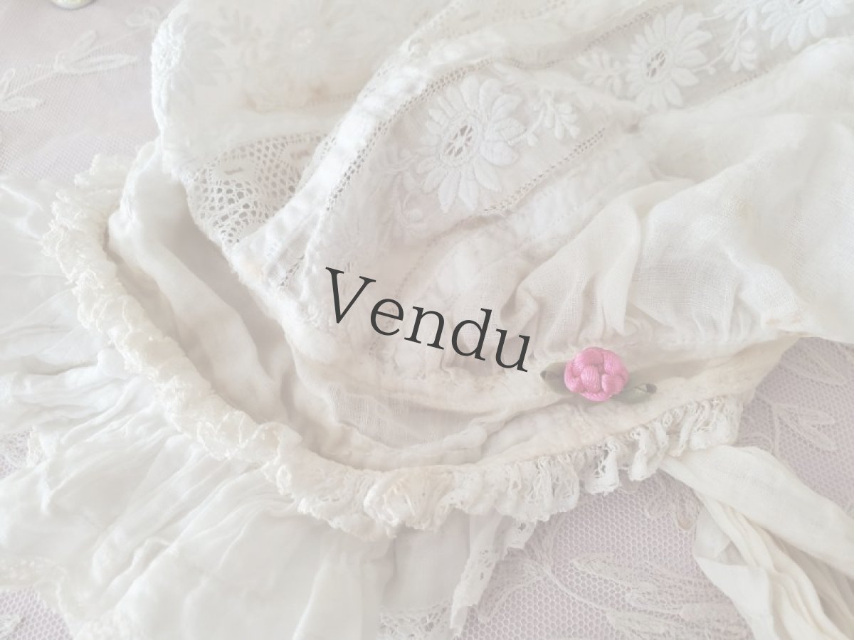 画像4: フランス蚤の市　シルク製 ばらのモチーフ (4)