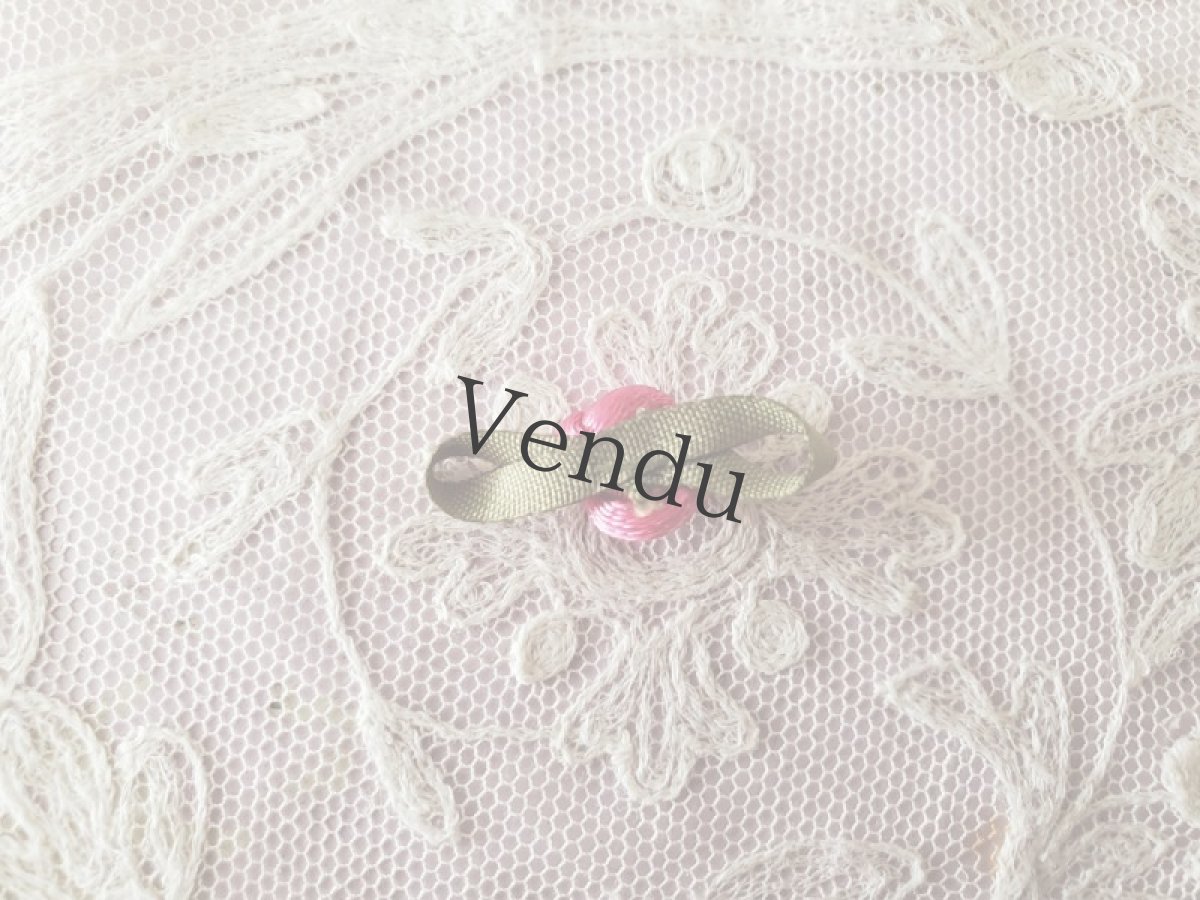 画像3: フランス蚤の市　シルク製 ばらのモチーフ (3)