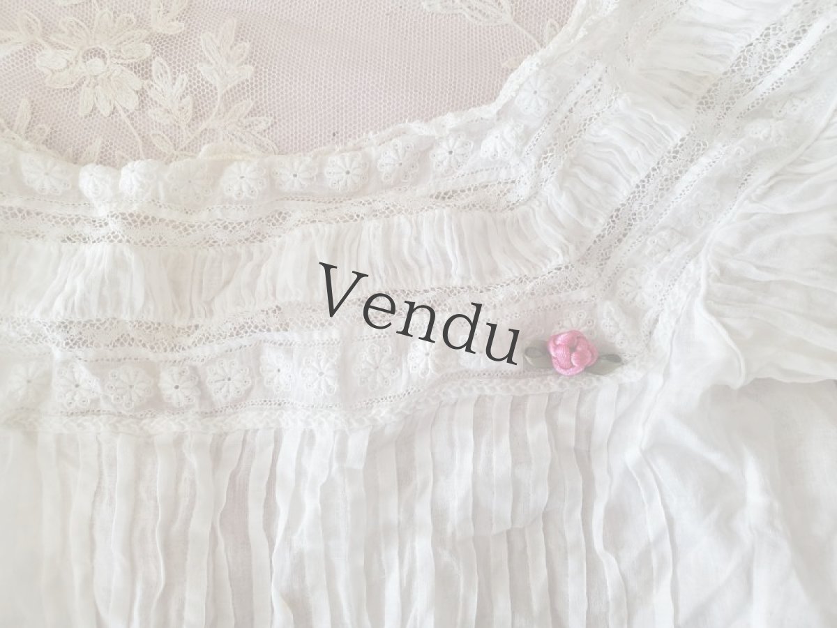 画像5: フランス蚤の市　シルク製 ばらのモチーフ (5)