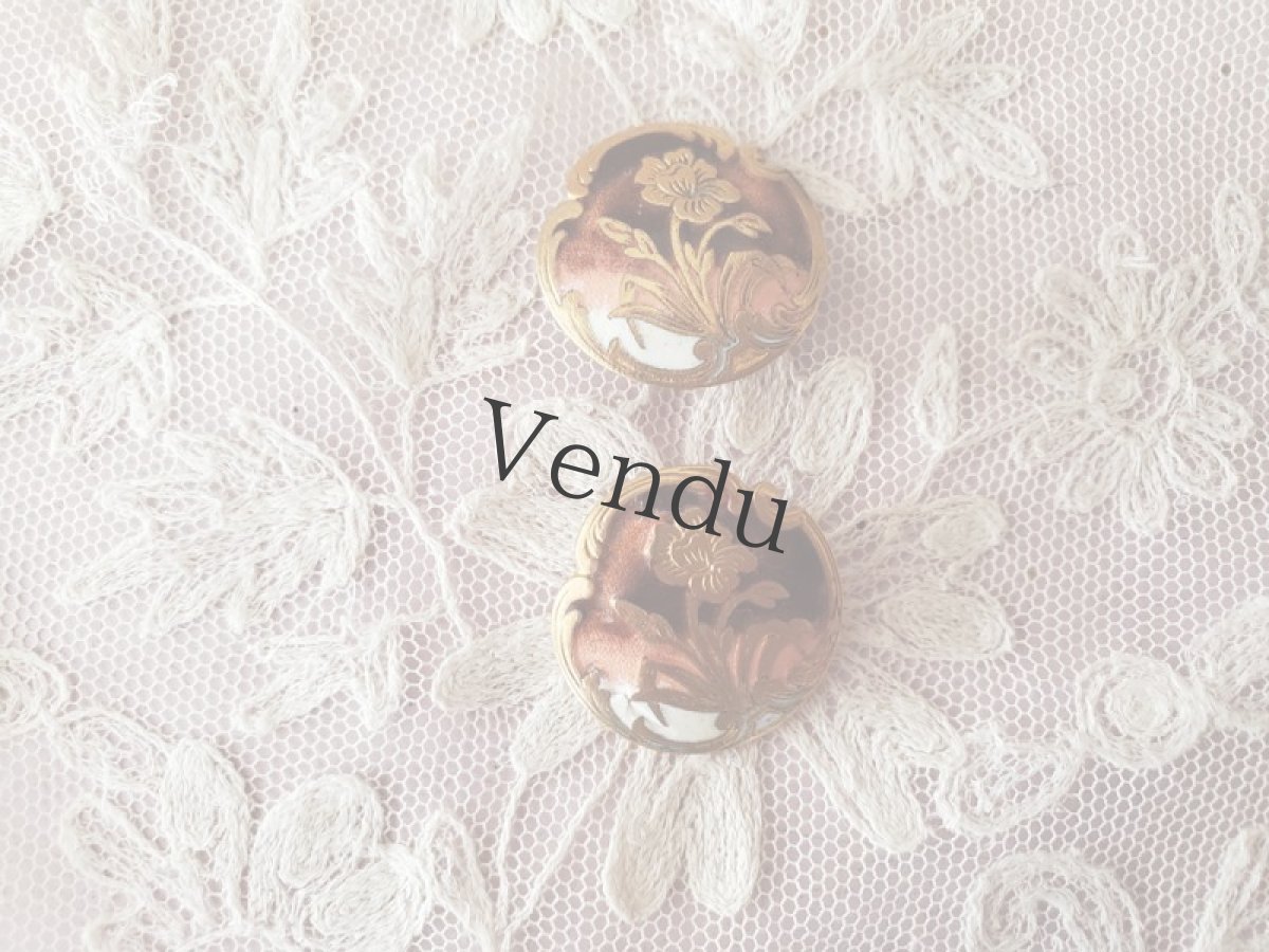 画像4: フランス 20世紀初頭　エマイユボタン 水仙 AP&CIK. PARIS 22mm (4)