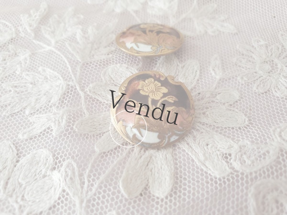 画像5: フランス 20世紀初頭　エマイユボタン 水仙 AP&CIK. PARIS 22mm (5)