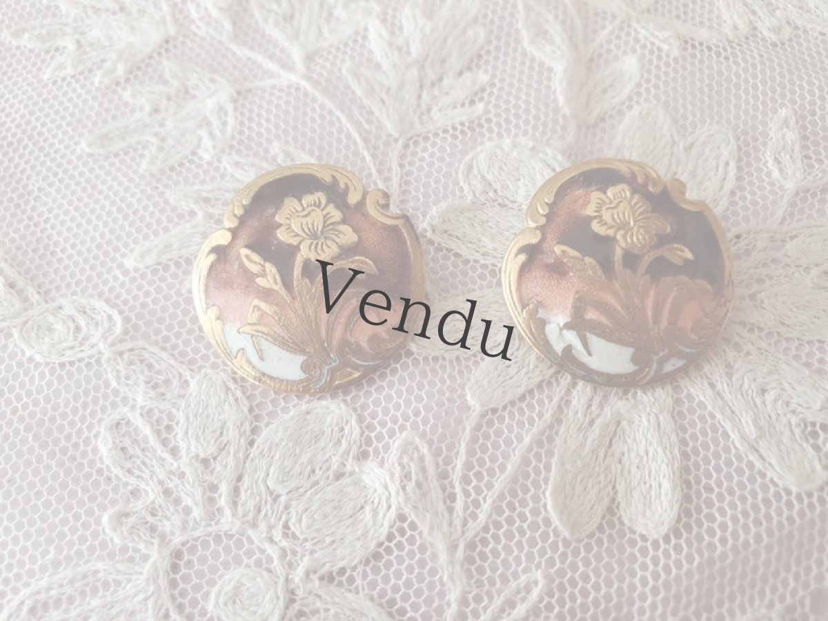 画像3: フランス 20世紀初頭　エマイユボタン 水仙 AP&CIK. PARIS 22mm (3)