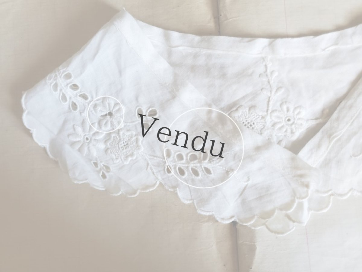 画像11: フランスアンティーク　刺繍つけ襟 ２つセット (11)