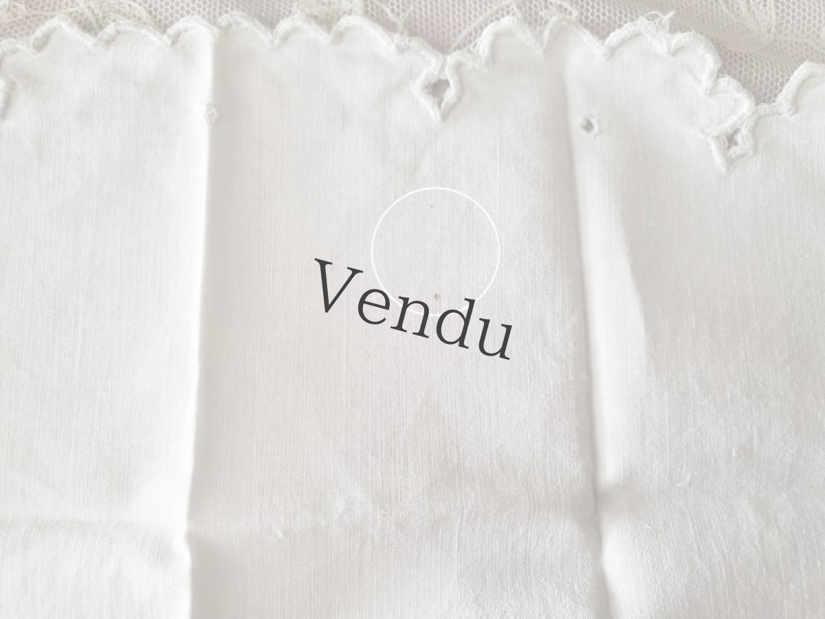 画像6: フランスヴィンテージ　カットワーク刺繍　ハンドメイド　ハンカチ (6)